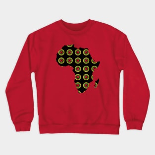 African map with Circle patterns in African colors Crewneck Sweatshirt